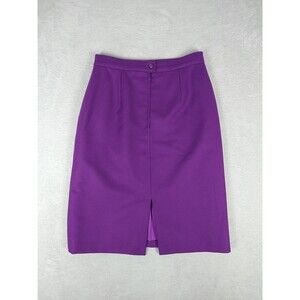 Peruvian Connection Wool Pencil Skirt Women's Small Purple Knee Career